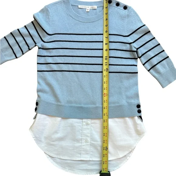 Veronica Beard Knot Mariner Silk Cashmere Sweater in Blue SZ Small - Picture 4 of 8